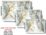 Melamine Printed Serving 3 Pieces Tray Set