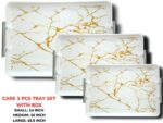 Melamine Printed Serving 3 Pieces Tray Set