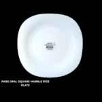 pars opal square marble rice plate