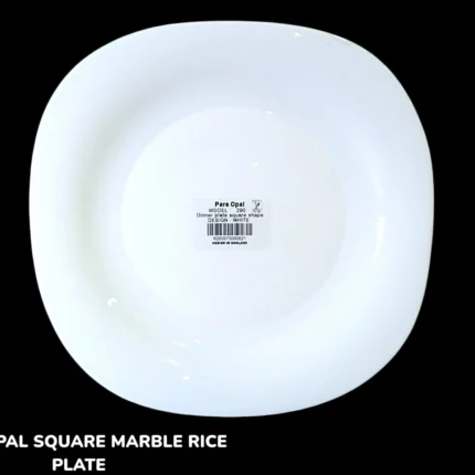 pars opal square marble rice plate