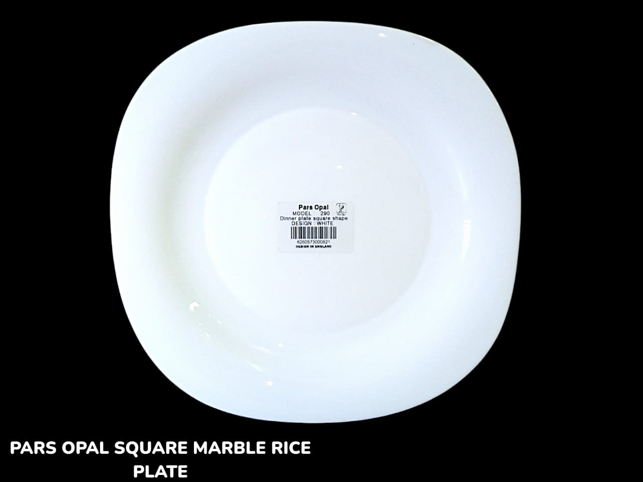 pars opal square marble rice plate