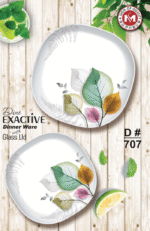 Printed Dine Exactive Dinner Ware With Glass Lid 77 Pcs Set For Dining and Serving