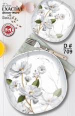 Printed Dine Exactive Dinner Ware With Glass Lid 77 Pcs Set For Dining and Serving