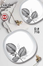 Printed Dine Exactive Dinner Ware With Glass Lid 77 Pcs Set For Dining and Serving