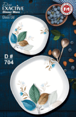 Printed Dine Exactive Dinner Ware With Glass Lid 77 Pcs Set For Dining and Serving