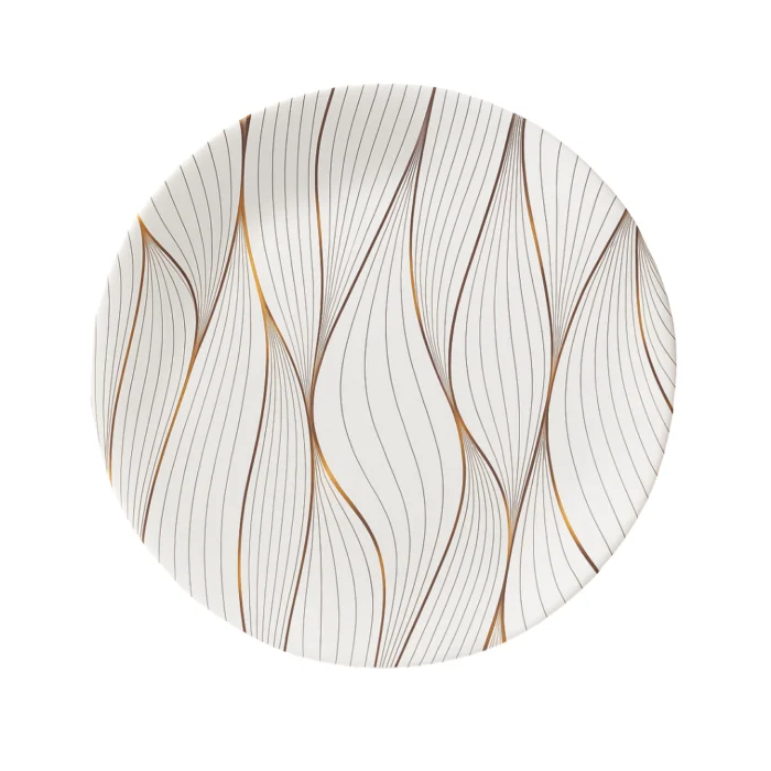 10.5-Inch Double Glazed Melamine Printed Rice Plate for Serving Meals