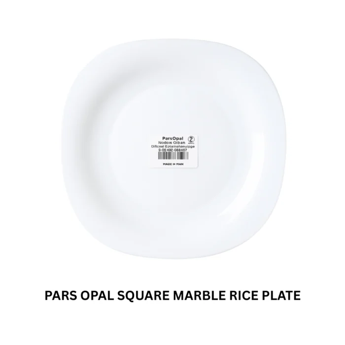 6 Pcs Marble Square Dinner Plate for Serving Meals