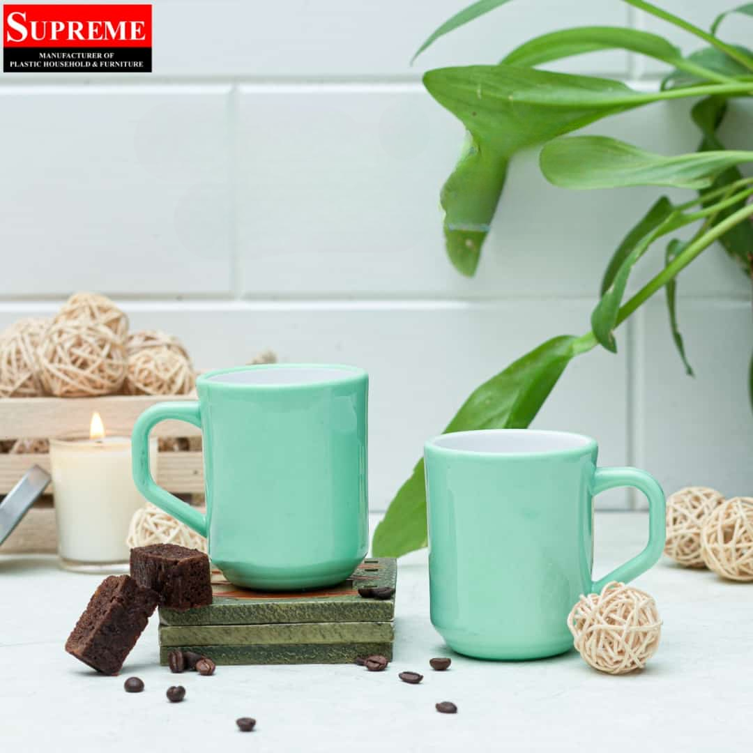 Acrylic Tea Mug For Drinking in Aqua Green Color