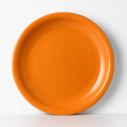 Double Glazed Melamine Orange Color Rice Plate