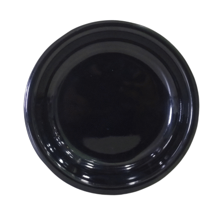 Double Glazed RO Shape Black Quarter Deep Plate Set