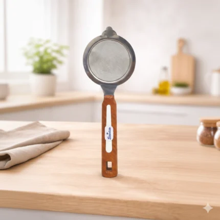 Starlight Stainless Steel Strainer with Wood Color Handle