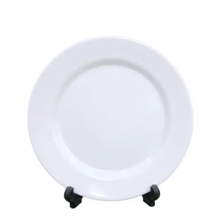 White Double Glazed Melamine Rice Plate 10 inch