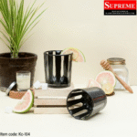 Acrylic Striped Glass in Black Color For Drinking