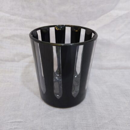 Acrylic Striped Glass in Black Color For Drinking