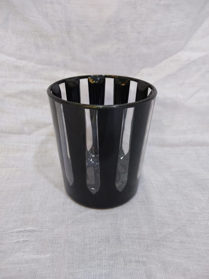 Acrylic Striped Glass in Black Color For Drinking
