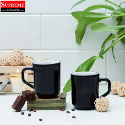 Acrylic Tea Mug For Drinking in Black Color