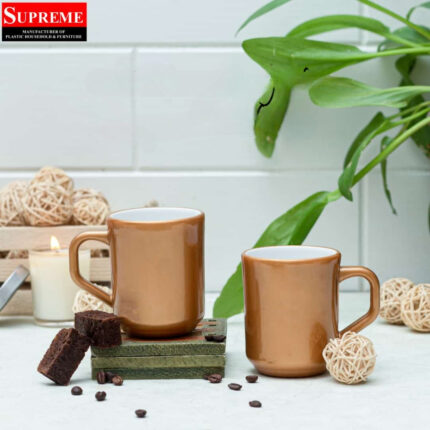 Acrylic Tea Mug For Drinking in Brown Color