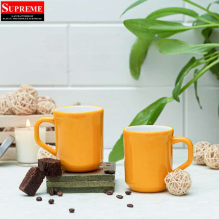 Acrylic Tea Mug For Drinking in Dark Yellow Color