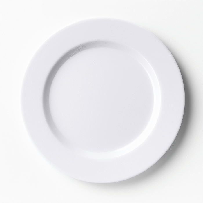 Double Glazed Melamine 10 inch Rice Plate in White Color