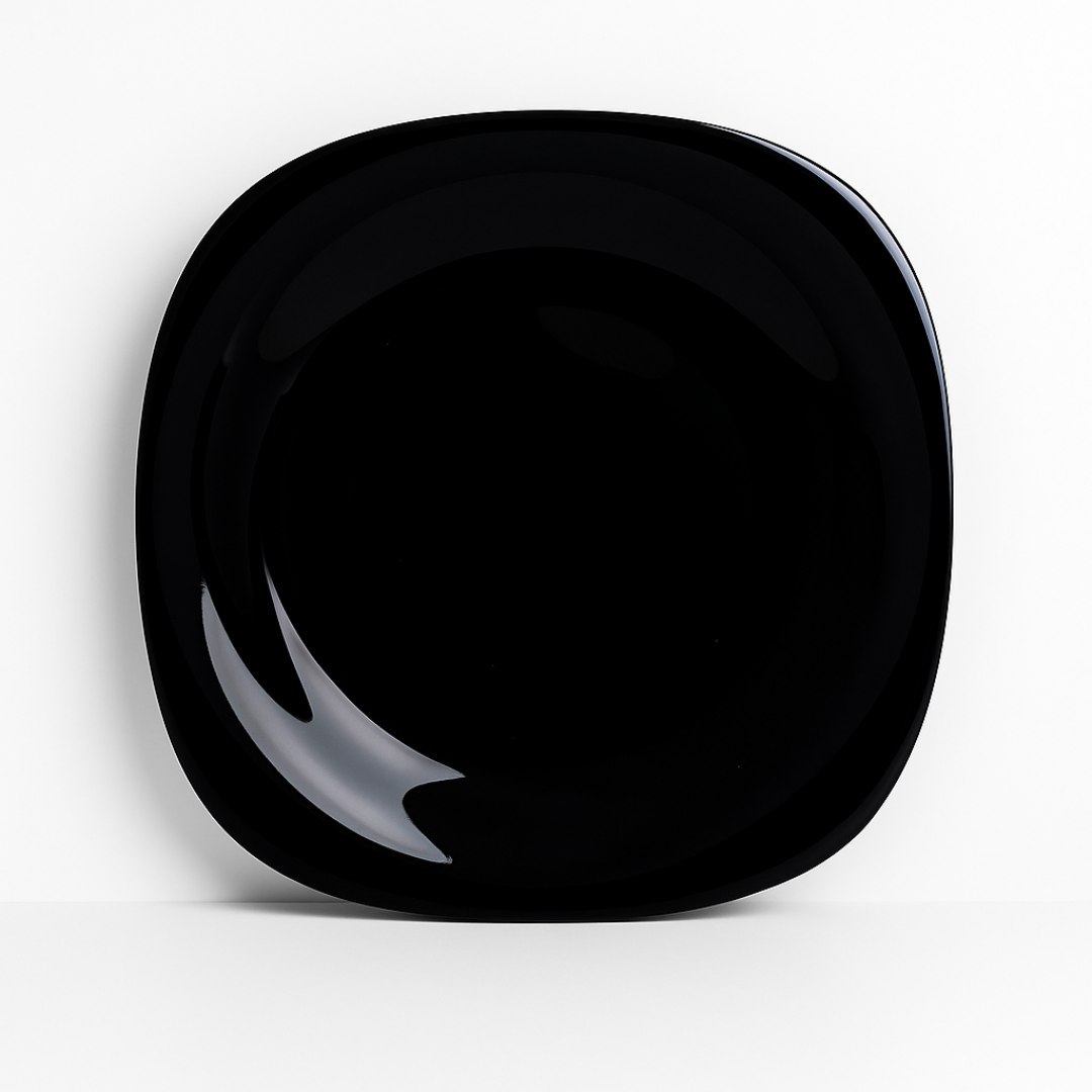 Double Glazed Melamine 7.5 inch Quarter Plate in Black Color