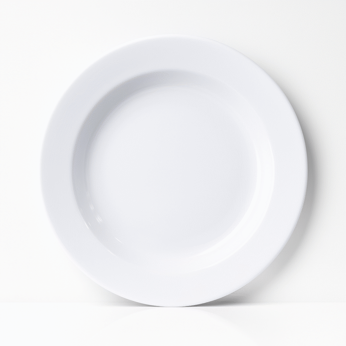 Double Glazed Melamine 8.5 inch Deep Plate in White Color