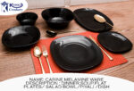 Double Glazed Melamine Black Color Loose Dining Item Range