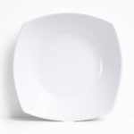 Double Glazed Melamine Square Shape 7.5 inch Quarter Deep Plate in White Color