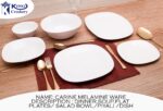 Double Glazed Melamine White Color Loose Dining Item Range