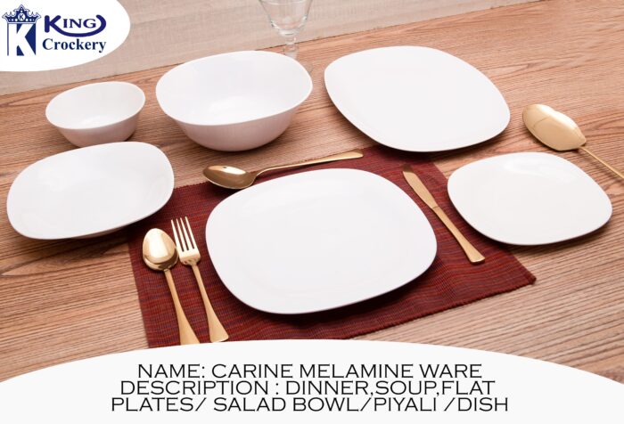 Double Glazed Melamine White Color Loose Dining Item Range