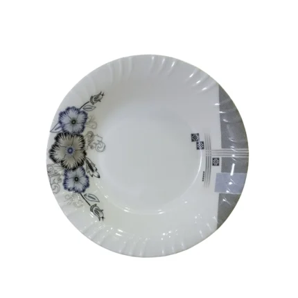 7.5-Inch Double Glazed Printed Melamine Quarter Deep Plate for Serving Meals