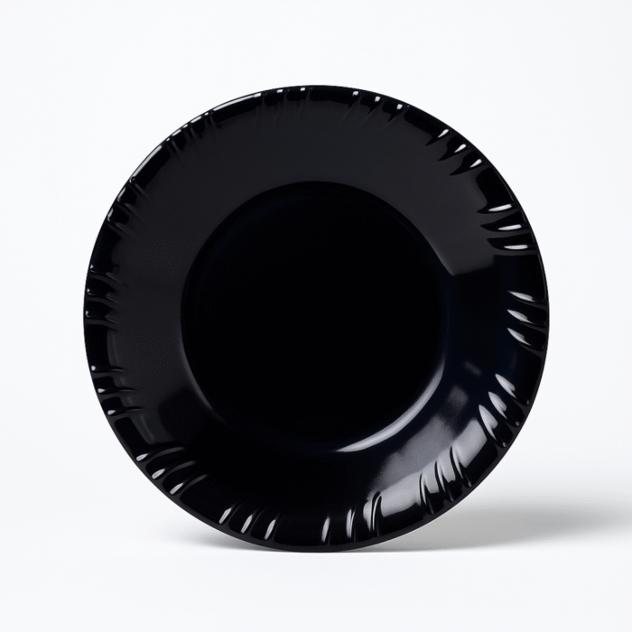 Double Glazed Melamine 7.5 inch Quarter Plate in Black Color
