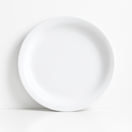 RO Shape Black Double Glazed Melamine 7.5 inch Quarter Flat Plate