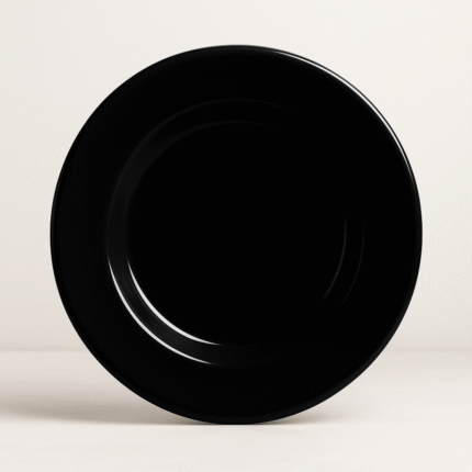 Double Glazed Melamine 10 inch Rice Plate in Black Color For Dining