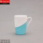 plastic mug in light blue color for drinking