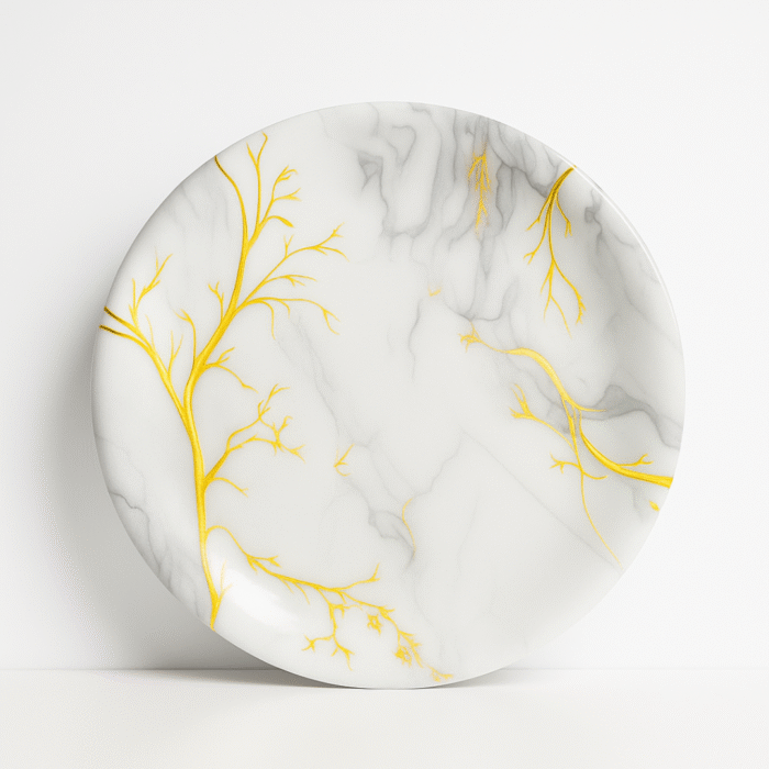 Printed Double Glazed Melamine 10.5 inch Rice Plate For Dining