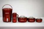 Signature 5-Piece Gift Pack Red Color which Includes 3 Hot Pots + 1 Cooler + 1 Thermos