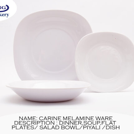 White Double Glazed Melamine Loose Dinner Range