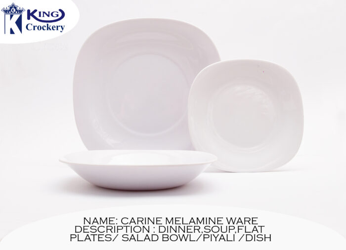 White Double Glazed Melamine Loose Dinner Range