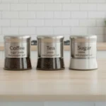 3 pcs glass canister set with metal coating for kitchen storage