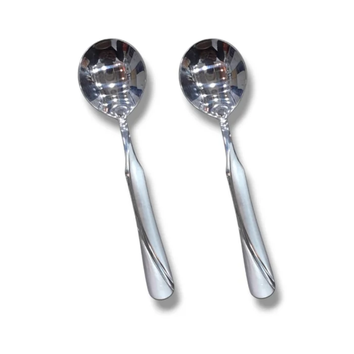6-Piece Stainless Steel Soup Spoon Set for Dining