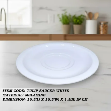 melamine saucer in white color