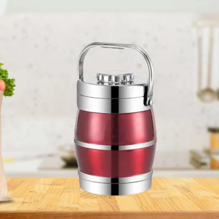 Stainless steel tiffin lunch box with 2.4 liter capacity