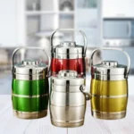 Stainless steel tiffin lunch box with 2.4 liter capacity