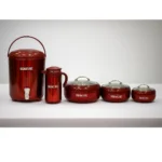 Signature Red Color 5-Piece Gift Pack Color which Includes 3 Hot Pots , 1 Cooler and 1 Thermos