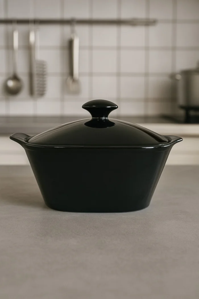 Melamine Black Color Donga With Lid For Serving