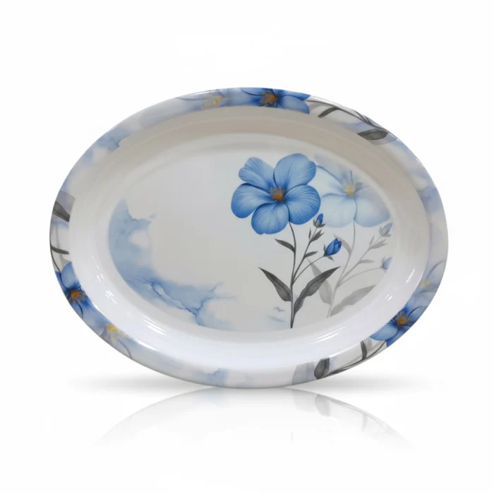 Melamine printed double glazed rice dish