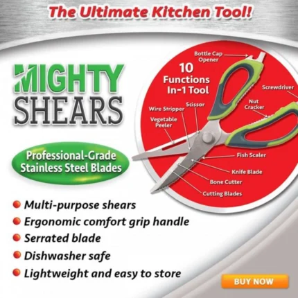 Mighty Shears Stainless Steel 10 Functions in 1 Tool