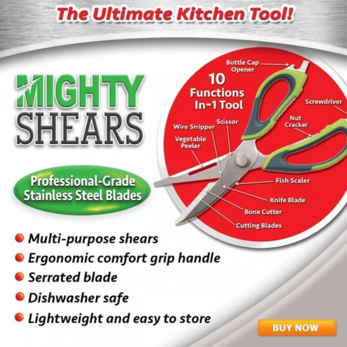 Mighty Shears Stainless Steel 10 Functions in 1 Tool