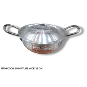 Signature Metal Finish Wok With Lid of Size 22 Cm