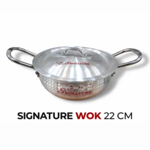 Signature Metal Finish Wok With Lid of Size 22 Cm